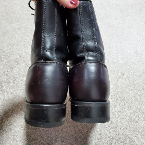 Laredo Black Leather Lace Up Boots - Picture 6 of 12